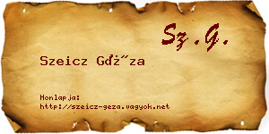 Szeicz Géza névjegykártya