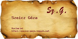 Szeicz Géza névjegykártya