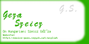 geza szeicz business card